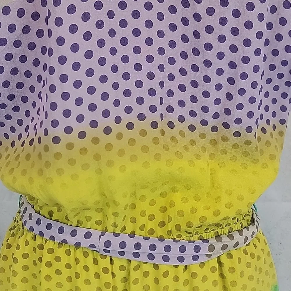 Presley skye silk polka-dot midi dress Women's Size S